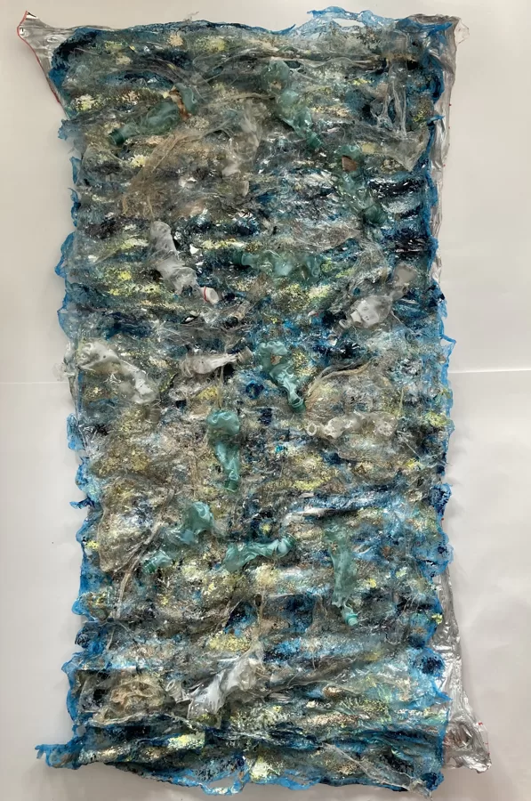 Running to the sea. 170 x 90 x 5. Mixed media.2020